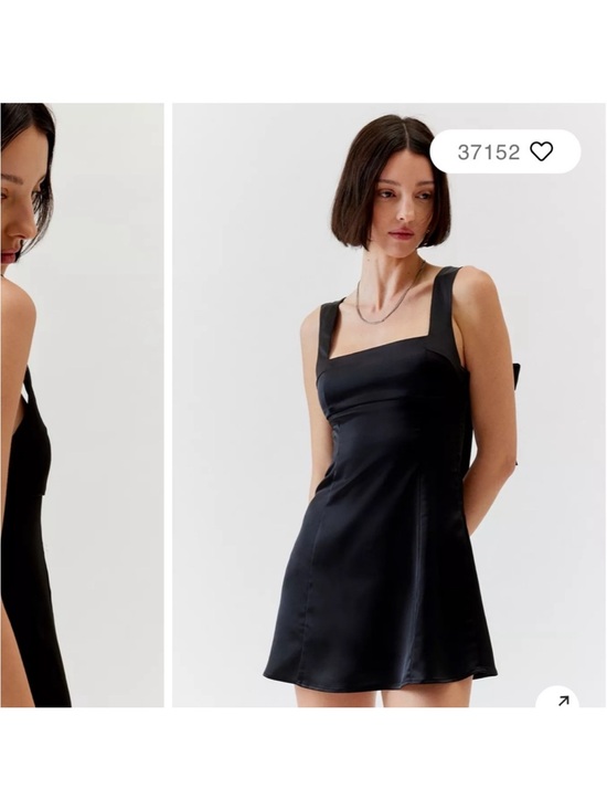 Urban Outfitters Dresses & Skirts - NWT Urban Outfitters Bri Double Bow Satin Mini Dress in black